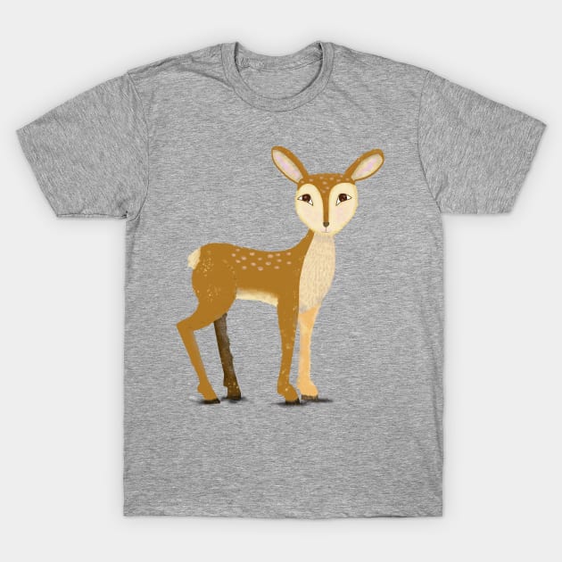 A Deer Poser T-Shirt by Lynndarakos